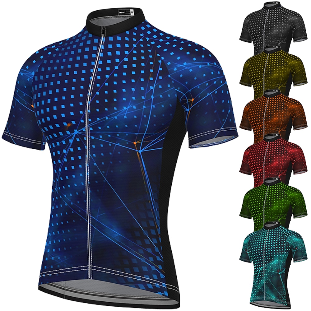 Herren Radtrikot fahrradbekleidung Fahrradtrikot Kurzarm Fahhrad Trikot Shirt mit 3 Gesäßtaschen MTB Mountain Rennrad Atmungsaktiv Schnelltrocknend Feuchtigkeitsableitung Weich Schwarz Rote Blau Lightinthebox