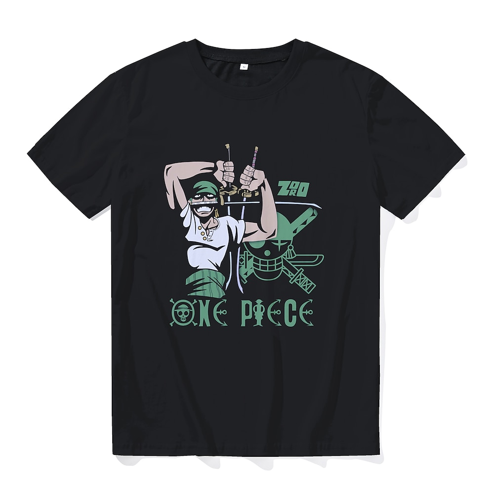 One Piece Roronoa Zoro T-Shirt-Ärmel Anime Zeichentrick Anime Harajuku Grafik Kawaii Für Paar Herren Damen Erwachsene Zurück zur Schule Heißprägen Lightinthebox