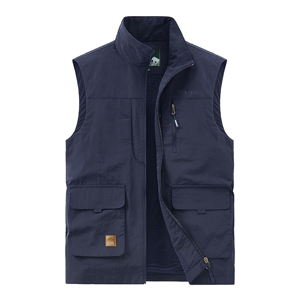 Herren Weste Angelweste Weste für Wanderer Ärmellose Weste Gilet-Jacke Outdoor Strasse Täglich Ausgehen Strassenmode Brautkleider schlicht Frühling Herbst Tasche Polyester Nylon Atmungsaktiv Glatt Lightinthebox