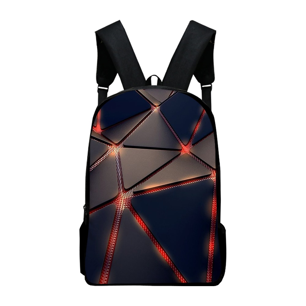 Rucksack mit geometrischem Design und roten Akzenten für den trendigen Schulanfang und die Freizeit Lightinthebox