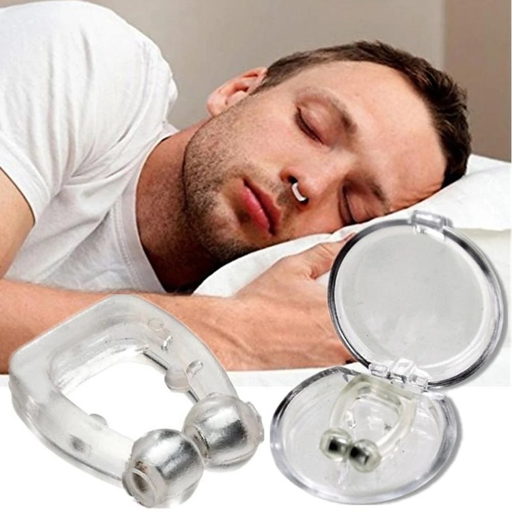 2/4 stücke silikon anti snore magnet nasenklammer mit lagerung box silikon anti-snore gerät verhindert schnarchen Lightinthebox