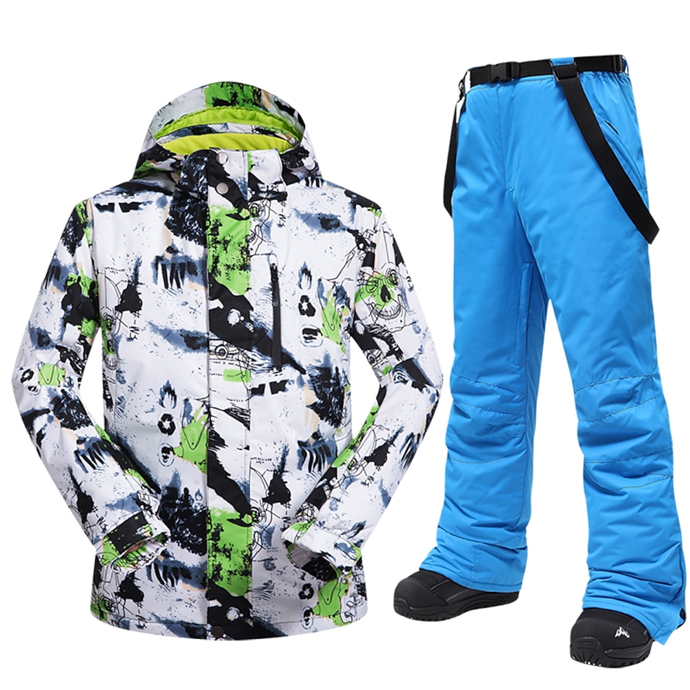 MUTUSNOW Herren Skijacke mit Trägerhose Außen Winter Wasserdicht Windundurchlässig Warm Skifahren Sportkleidung für Skifahren Snowboarden Wintersport / Modisch Lightinthebox