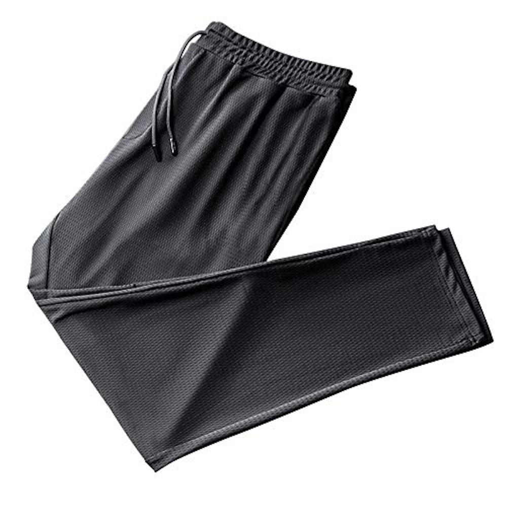 Herren Hose Hosen Freizeithose Kordelzug Elastische Taille Feste Farbe Atmungsaktiv Schnelltrocknend Sports Outdoor Täglich Laufen Dehnbar Lose Netz schwarz [hinter den Füßen Netz schwarz [gerade Lightinthebox