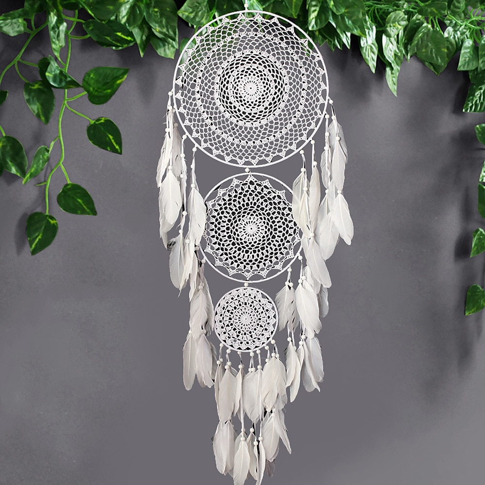 Boho Traumfänger handgemachtes Geschenk Wandbehang Dekor Kunst Ornament Handwerk Perle Feder für Kinderzimmer Hochzeit Festival Geburtstagsgeschenk Lightinthebox