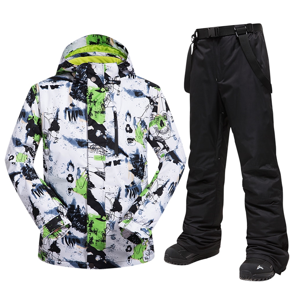 MUTUSNOW Herren Skijacke mit Trägerhose Skianzüge Außen Winter warm Wasserdicht Windundurchlässig Atmungsaktiv Schneeanzug Sportkleidung für Skifahren Snowboarden Wintersport Lightinthebox