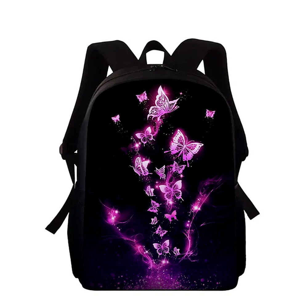 Kinder Schultasche 3D Rucksack Schulanfang Täglich Tier 3D-Druck Oxford Hohe Kapazität Reißverschluss Bedruckt Schwarz Purpur Regenbogen Lightinthebox