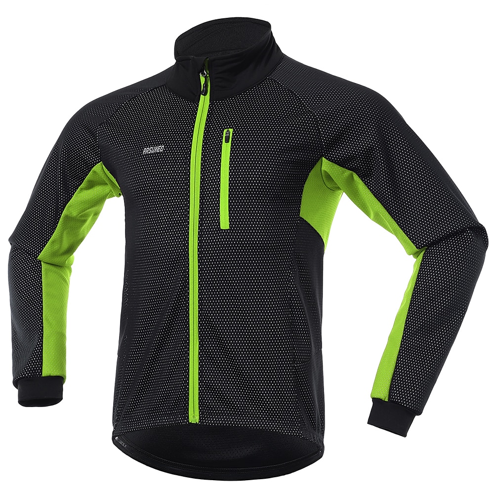 Herren Fahrradjacke Radjacke Winter warm halten Wasserdicht Windundurchlässig Radfahren Fahhrad Jacke Windbreaker Windjacke MTB Mountain Rennrad Radfahren in der Stadt Schwarz Rrot Schwarz grün Lightinthebox