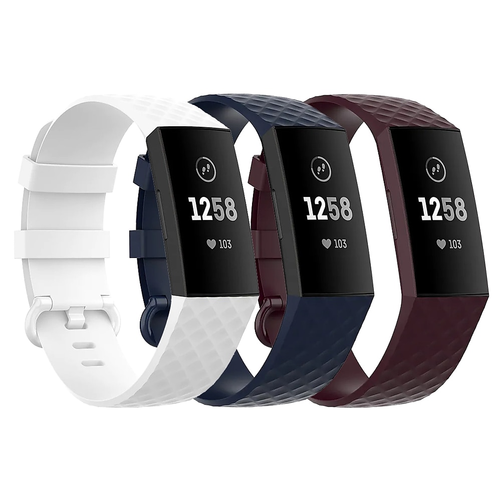 3 Pack Uhrenarmband für Fitbit Charge 4 / Charge 3 / Charge 3 SE Silikon Ersatz Gurt Weich Elasthan Atmungsaktiv Sportarmband Armband Lightinthebox