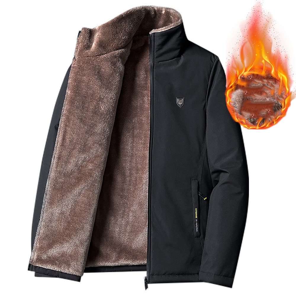 Herren Fleecejacke für Wanderer Winter Draussen warm halten Wasserdicht Windundurchlässig Atmungsaktiv Oberbekleidung Winterjacken Parka Jagd Skifahren Angeln Grau Schwarz / Leicht Lightinthebox