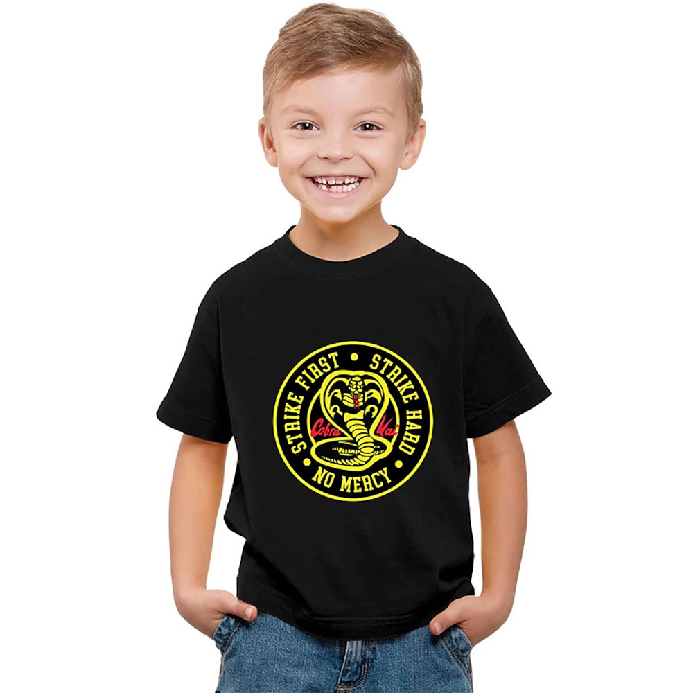 Kobra Kai Karate Kid T-Shirt-Ärmel Anime Zeichentrick Anime Harajuku Grafik Kawaii Für Jungen Mädchen Kinder Karneval Maskerade St. Patrick's Day Heißprägen Lightinthebox