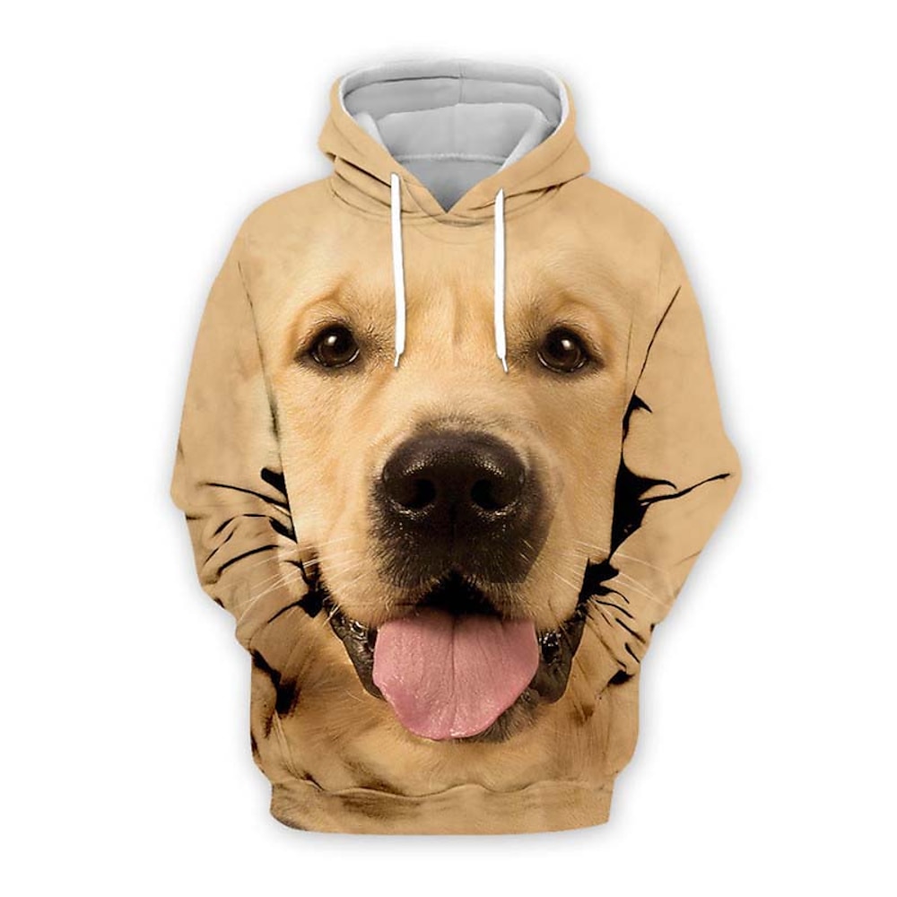 Herren Tier Hund Hoodie Sweatshirt Kapuze Hoodies Pullover Hoodie Sweatshirt Kapuze Langarm Sweatshirt mit Kapuze Mit Kapuze Kuschelig 3D-Druck Casual Täglich Sport Schwarz Weiß Vordertasche Herbst Lightinthebox