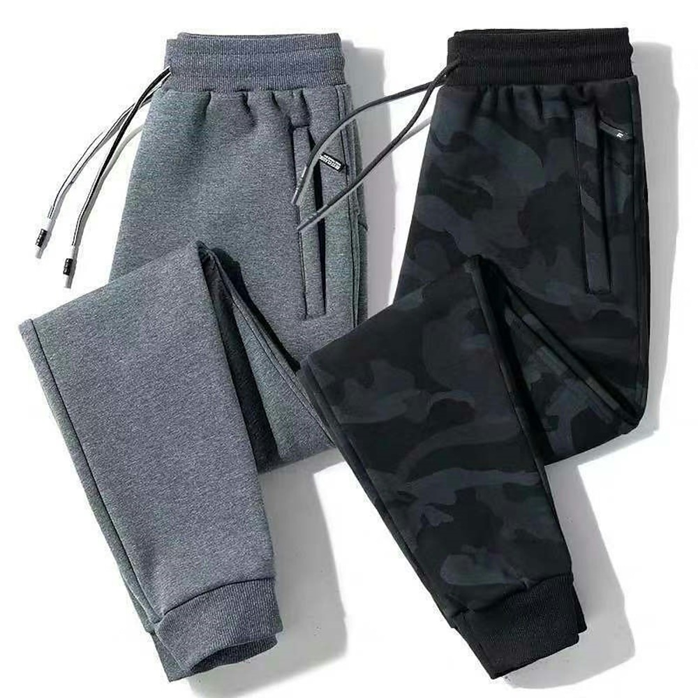 Herren Jogginghose Trainingshose Jogginghose Jogger Winterhose Hose Hosen Tasche Kordelzug Elastische Taille Feste Farbe Warm Atmungsaktiv In voller Länge Casual Täglich Brautkleider schlicht Lightinthebox