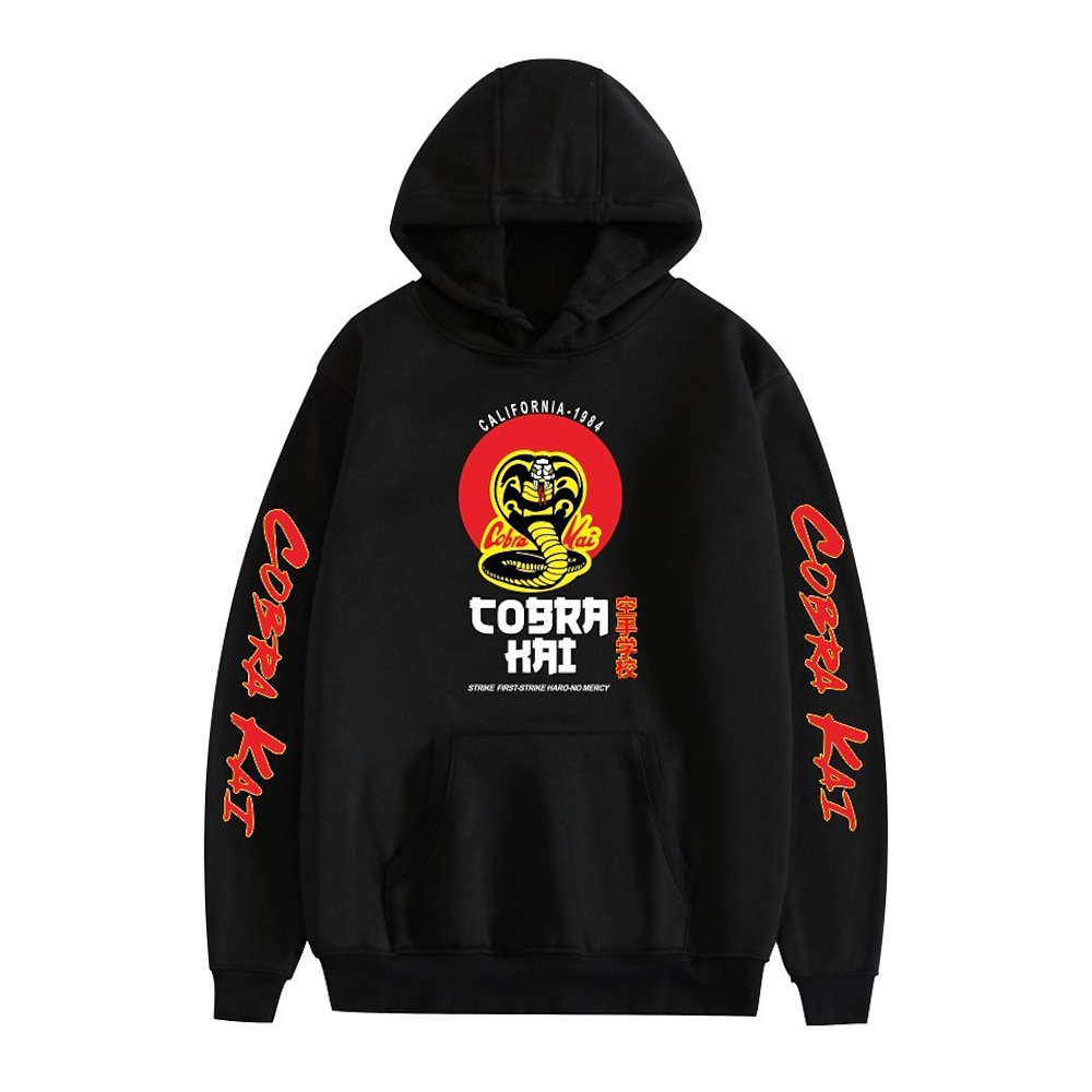Kobra Kai Karate Kid Kapuzenshirt Anime Zeichentrick Anime Harajuku Grafik Kawaii Für Paar Herren Damen Erwachsene Zurück zur Schule Heißprägen Lightinthebox