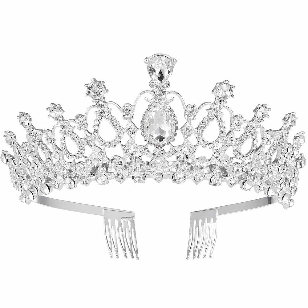 Kristall Tiara Krone für Frauen Abschlussball Königin Krone Quinceanera Festzug Kronen Prinzessin Krone Strass Kristall Brautkronen Diademe für Frauen Silber Gold Farbe Lightinthebox