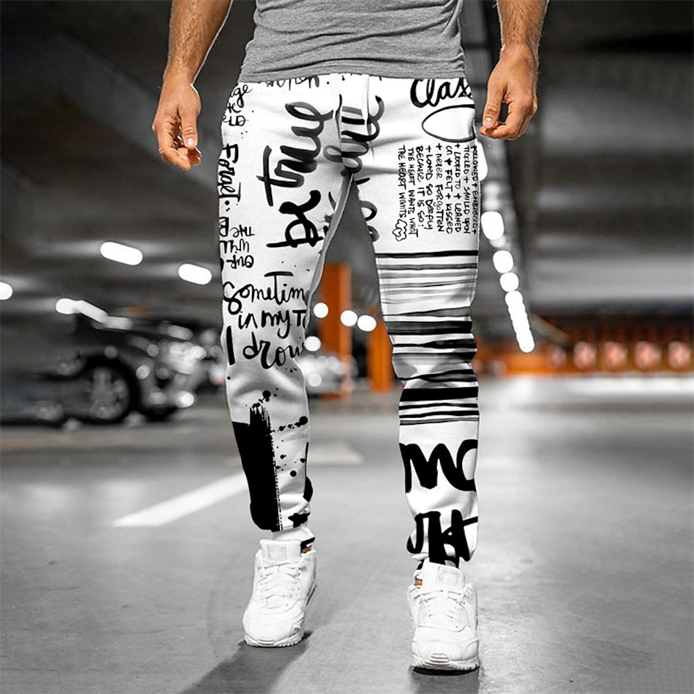 Herren Jogginghose Trainingshose Jogginghose Jogger Hose Hosen Kordelzug Seitentaschen Elastische Taille Graphic Buchstabe Draussen Sport In voller Länge Casual Täglich Designer Casual / sportlich Lightinthebox