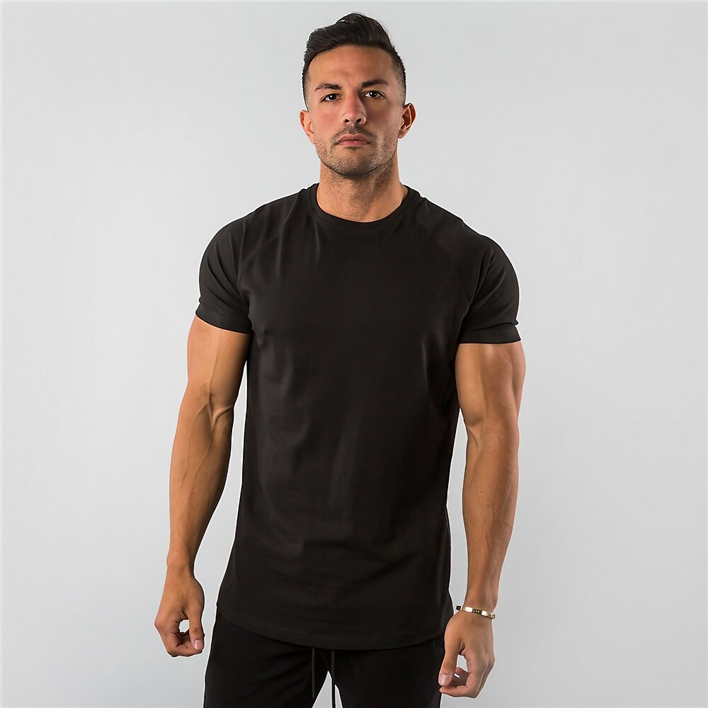 Herren T Shirt Glatt Rundhalsausschnitt Casual Festtage Kurzarm Bekleidung Sport Modisch Leicht Groß und hoch Lightinthebox