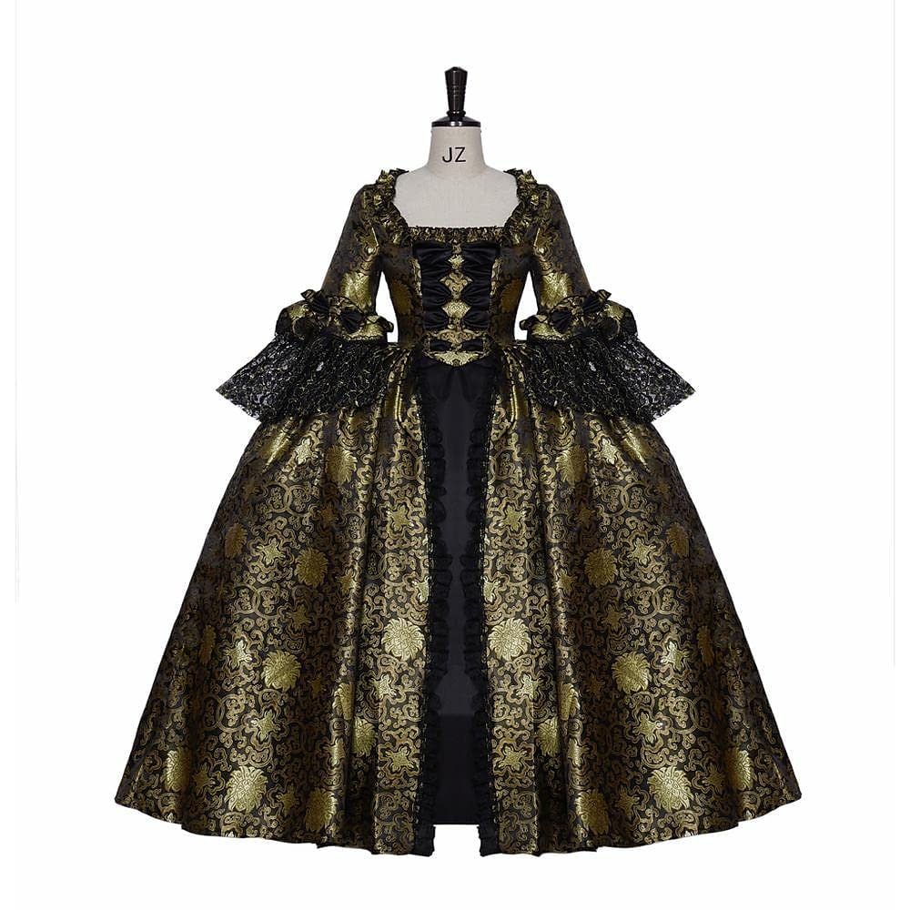 Rokoko Viktorianisch Renaissance Kleid Partykostüm Maskerade Boden-Länge Prinzessin Damen Spitze Tüll Vintage Ballkleid Quadratischer Ausschnitt Übergröße Normal Weihnachten Halloween Karneval Lightinthebox