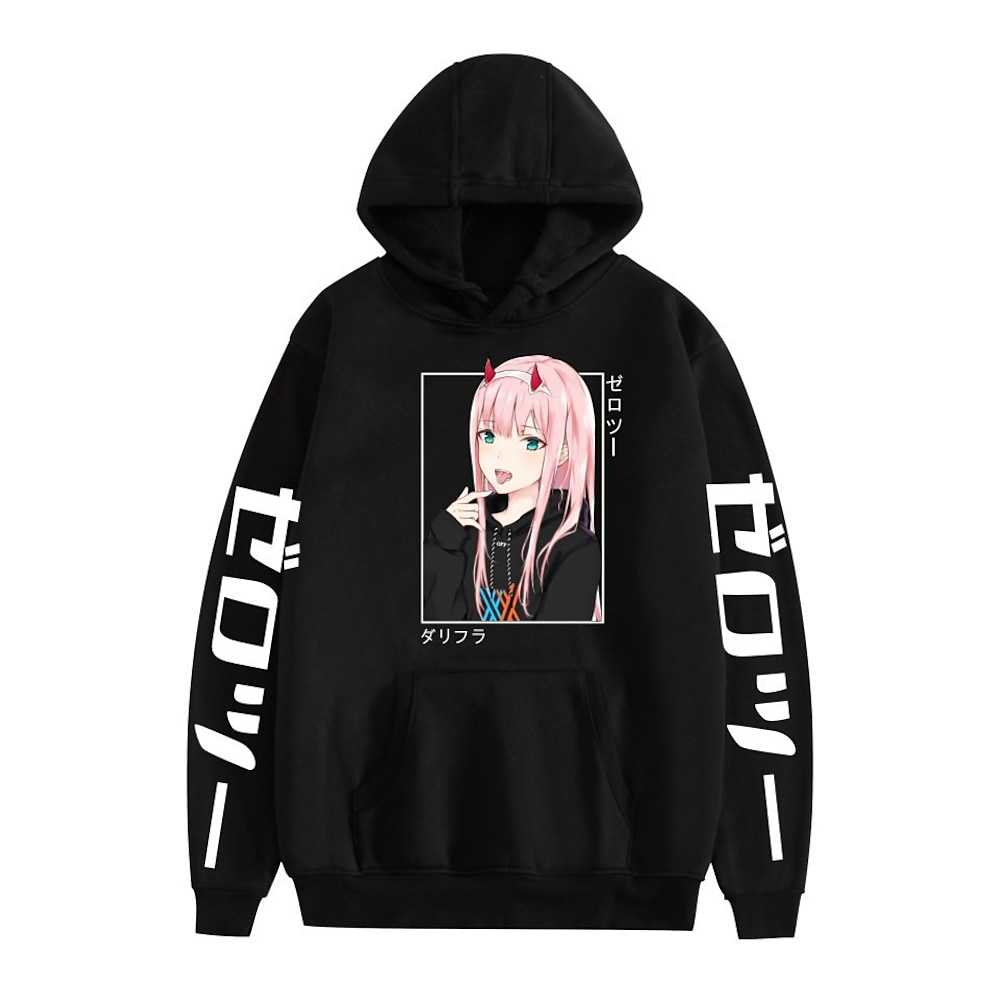 Darling in the Franxx Null Zwei 02 Kapuzenshirt Anime Zeichentrick Anime Harajuku Grafik Kawaii Für Paar Herren Damen Erwachsene Zurück zur Schule Heißprägen Lightinthebox