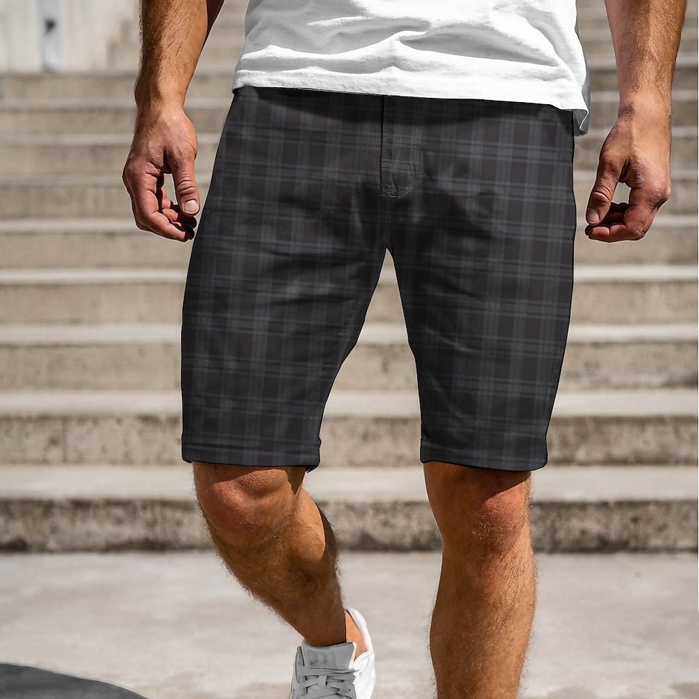 Herren Chino Bermuda Shorts Bermudas Arbeitsshorts Kurze Golfhosen Tasche Graphic Plaid Bedruckt Komfort Leichtgewichtig Über dem Knie Casual Täglich Strassenmode Brautkleider schlicht Grau Lightinthebox