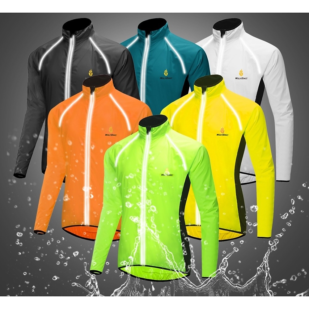 WOSAWE Herren Fahrradjacke Radjacke Regenjacke Winter Wasserdicht Sonnenschutz Windundurchlässig Atmungsaktiv Fahhrad Jacke Windbreaker Windjacke MTB Mountain Rennrad Radfahren in der Stadt Lightinthebox