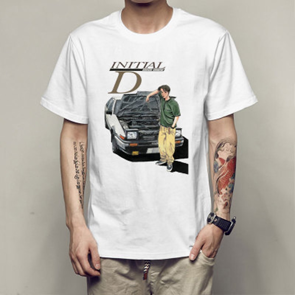 Initial D Takumi Fujiwara T-Shirt-Ärmel Zeichentrick Manga Anime Harajuku Grafik Kawaii Für Paar Herren Damen Erwachsene Zurück zur Schule Heißprägen Lightinthebox