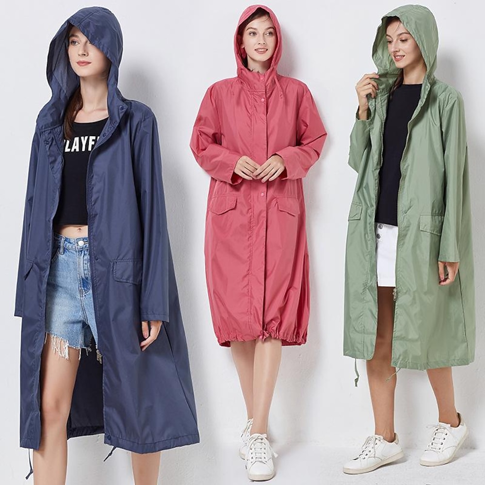 Herren Damen Regenponcho Wasserdichte Wanderjacke Regenjacke Sommer Draussen Wasserdicht Atmungsaktiv Rasche Trocknung Leicht Oberbekleidung Windjacken Regenmantel Angeln Klettern Laufen Hellkaki Lightinthebox