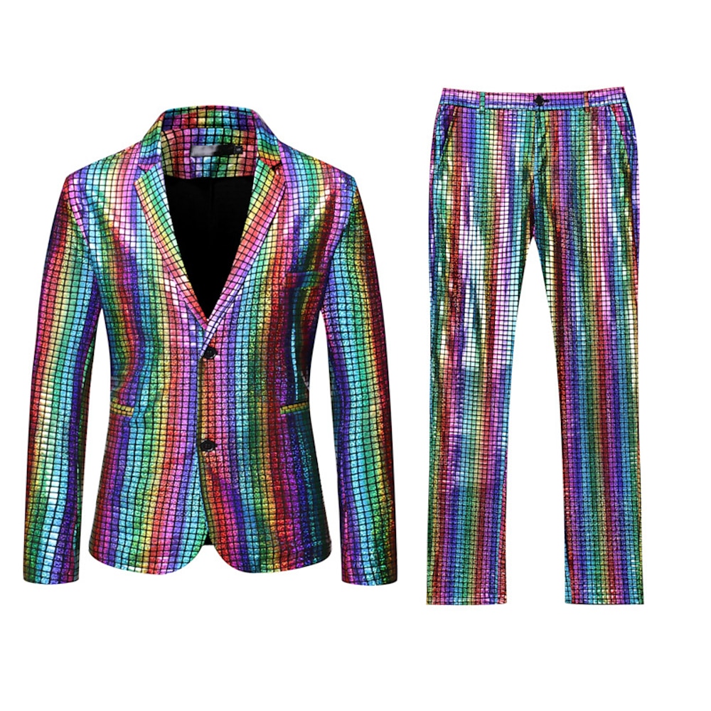 Disko 1980er Hosen Austattungen Anzüge Blazer Faschingskostüme Herren Maskerade Leistung Party Halloween Erwachsene Mantel Hosen Ganzjährig Lightinthebox