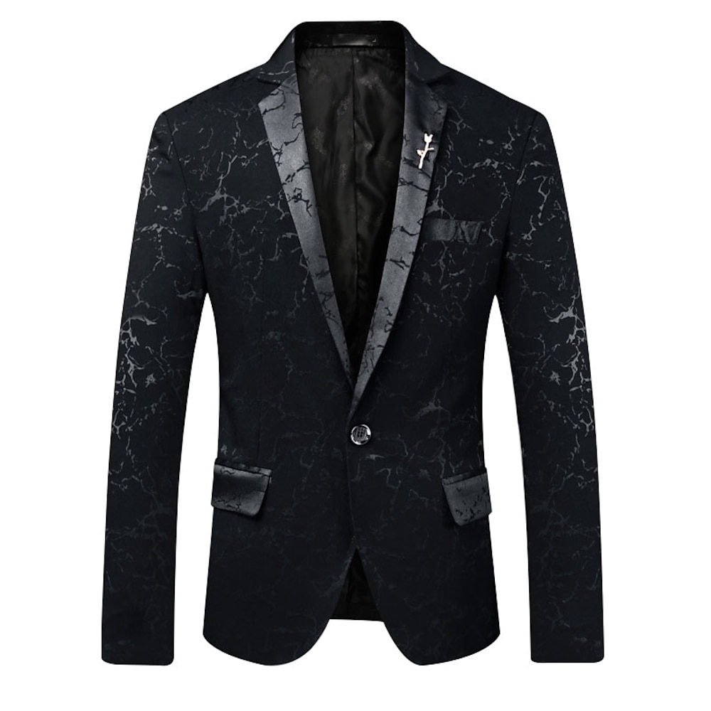 Herren-Retro-Party-Blazer, reguläres Slim-Fit-Muster, einreihig, Ein-Knopf, Schwarz, Weinblau, 2024 Lightinthebox