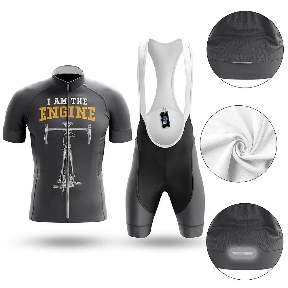 21Grams Herren Radtrikot mit Radhose kurz Trägern fahrradbekleidung set Kurzarm MTB Mountain Rennrad Grün Dunkelgrau Himmelblau Graphic Fahhrad Sportkleidung 3D-Pad Atmungsaktiv Rasche Lightinthebox