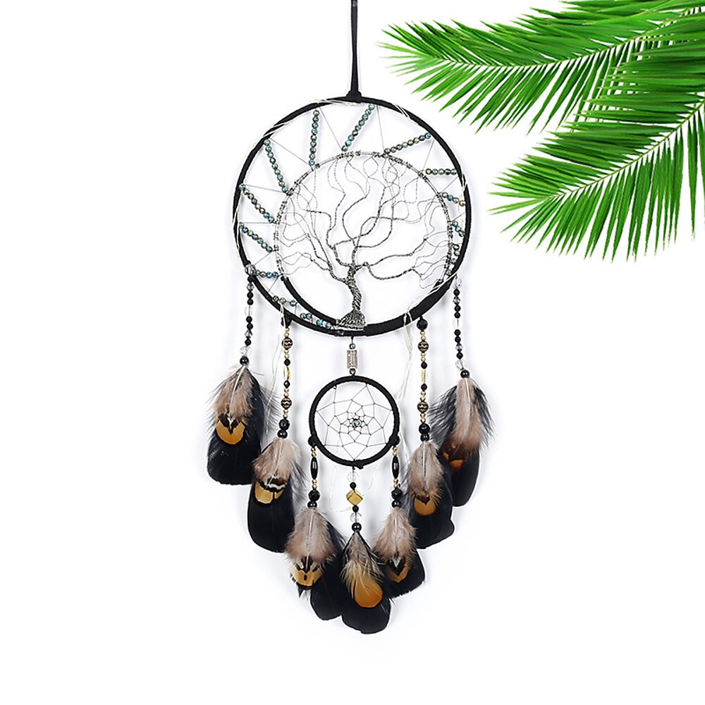 Baum des Lebens Traumfänger handgefertigtes Geschenk Federhaken Blume Windspiel Ornament Wandbehang Dekor Kunst Boho Stil 20 40cm Lightinthebox