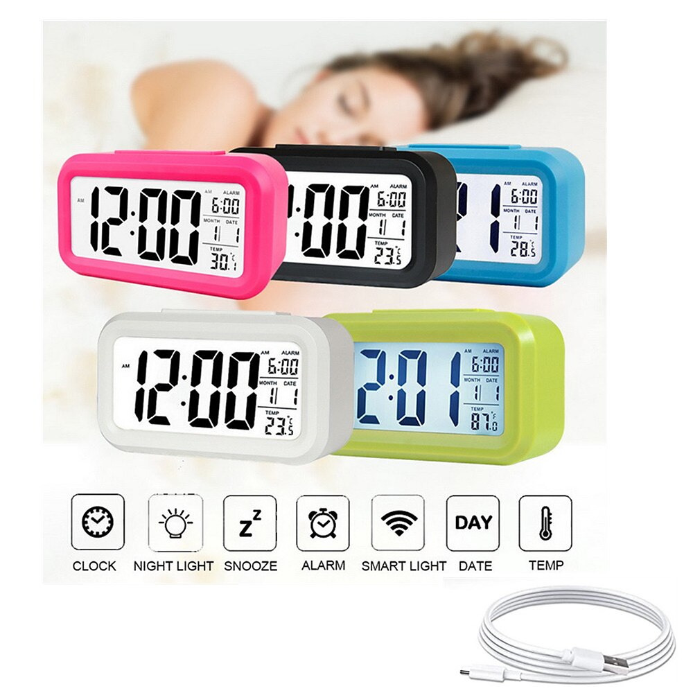 smart clock led elektronischer digitaler wecker aufladen desktop uhr temperatur faul snooze alarm stumm hintergrundbeleuchtung elektronische uhr digitaluhr Lightinthebox