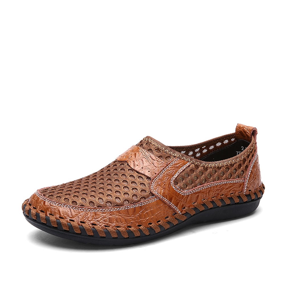 Atmungsaktive Slipper aus Mesh für Herren - leichte Freizeit-Fahrerschuhe mit rutschfester Sohle für den Sommer Lightinthebox