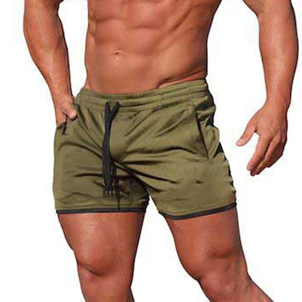 Herren Sportliche Shorts 3-Zoll-Shorts Trainingsshorts Kurze Shorts Kurze Sporthose Kordelzug Elastische Taille Feste Farbe Tarnfarben Atmungsaktiv Schnelltrocknend Kurz Casual Fitness Laufen Casual Lightinthebox