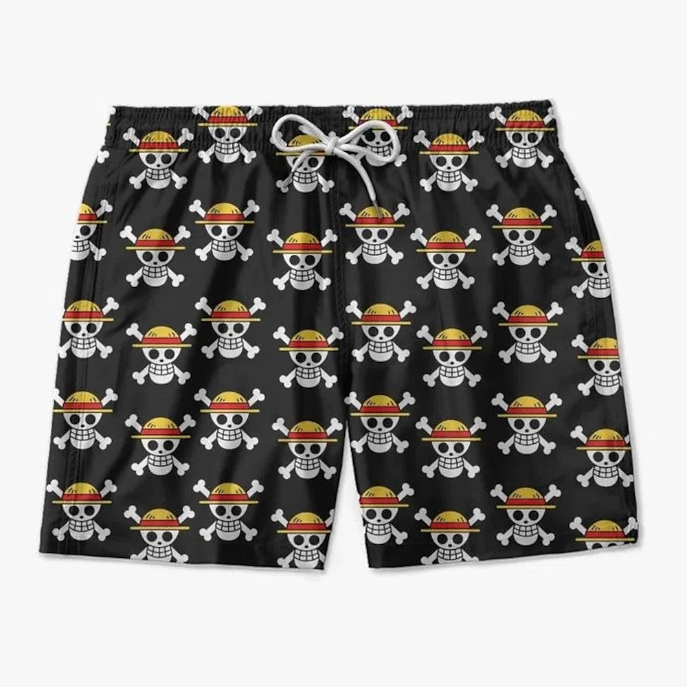 One Piece Affe D. Ruffy Kurze Hosen Strandshorts Surfshorts Anime 3D Elastisches Kordelzugdesign Für Herren Erwachsene Maskerade Zurück zur Schule 3D-Druck Yoga Täglich Lightinthebox