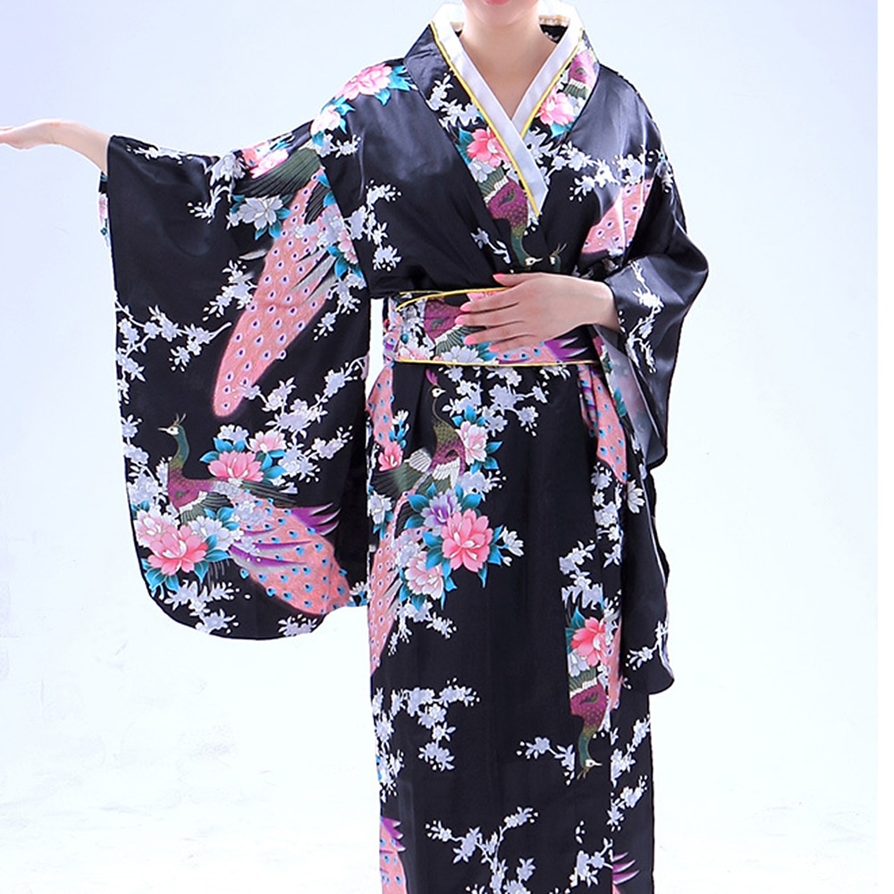 Damen Yukata Kleid Kimonoo Japanisch traditionell Maskerade Erwachsene Kimono Mantel Party Lightinthebox