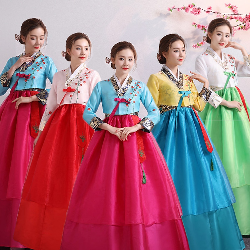 Damen Kleid Hanbok Koreanisch traditionell Maskerade Erwachsene oben Rock Party Lightinthebox