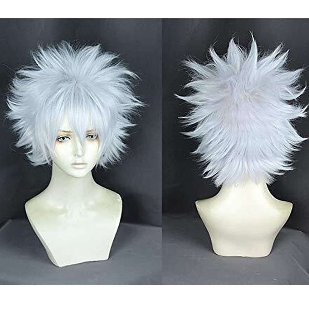 Hunter Hunter Killua Zoldyck Cosplay Perücke japanische Anime Silber Perücke Cosplay Halloween Perücken Lightinthebox