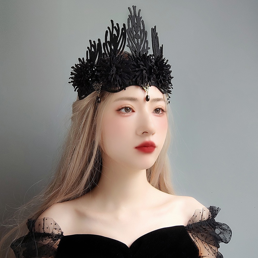 Halloween-Königskrone gotische Braut Tiara weibliche Mizwa Geburtstagsgeschenk Prinzessin Hochzeitskrone Lightinthebox