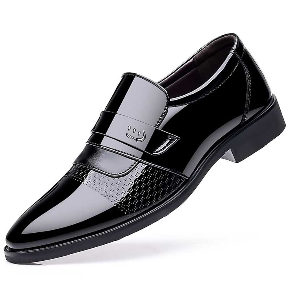 Herren Loafer Slip On Formale Schuhe Schuhe aus Lackleder Smoking-Schuhe Geschäftlich Brautkleider schlicht Täglich Büro Karriere PU Halbschuhe Schwarz Braun Farbblock Frühling Herbst Lightinthebox