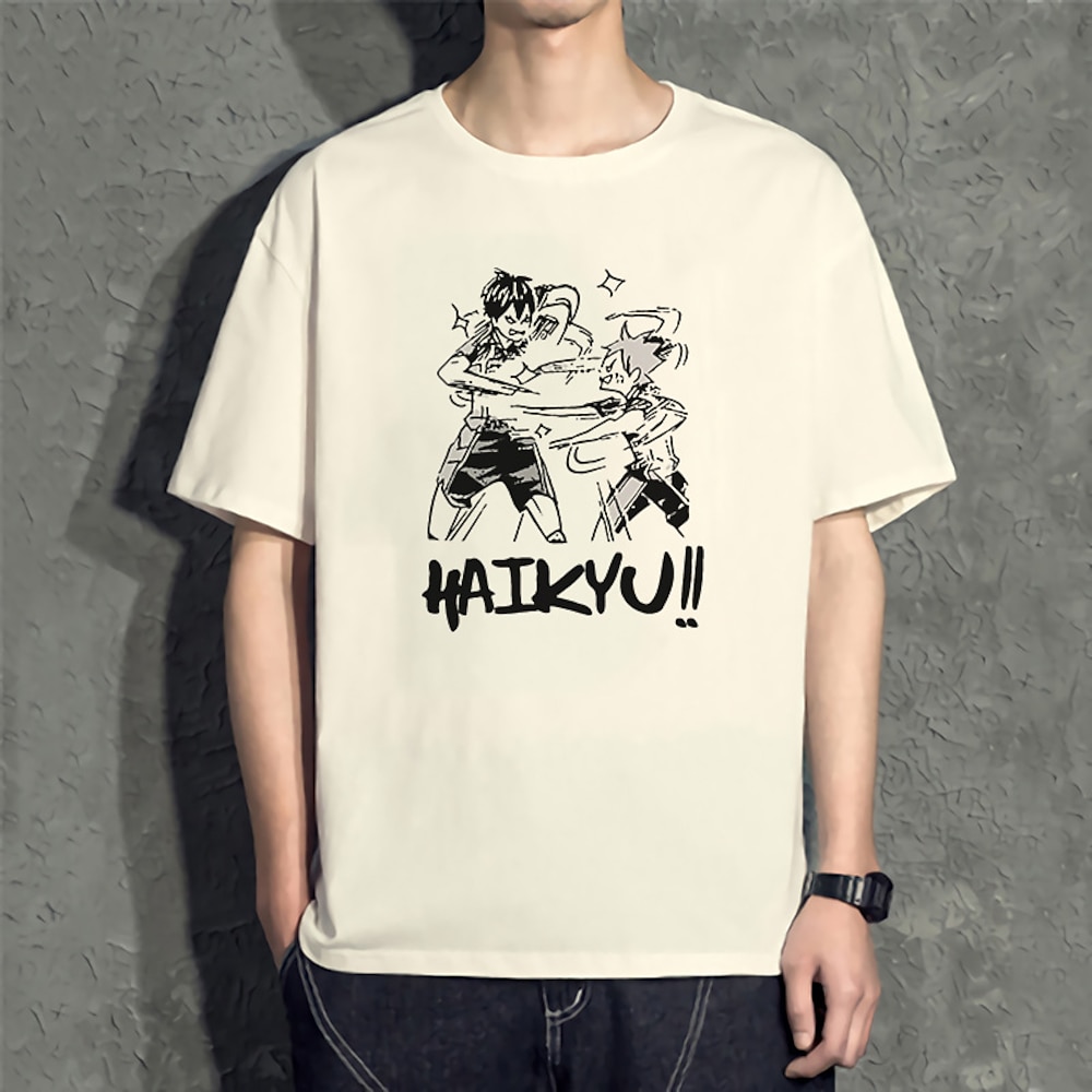 Haikyuu Hinata Shoyo T-Shirt-Ärmel Anime Zeichentrick Anime Harajuku Grafik Kawaii Für Paar Herren Damen Erwachsene Zurück zur Schule Heißprägen Lightinthebox