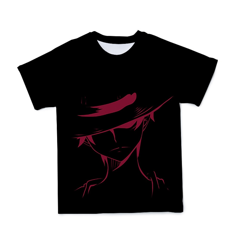 One Piece Affe D. Ruffy T-Shirt-Ärmel Anime Zeichentrick Anime 3D 3D Harajuku Grafik Für Paar Herren Damen Erwachsene Zurück zur Schule 3D-Druck Lightinthebox