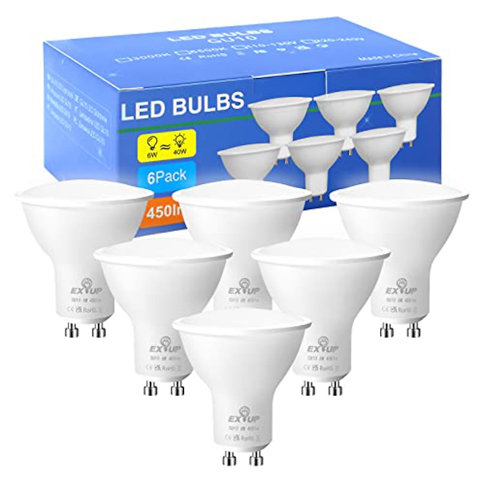 12 Stück 6 Stück 6 W Strahlerschiene LED-Glühbirne 600 lm GU10 20 LED-Perlen SMD 2835 60 W Halogenäquivalent warm kaltweiß 110-240 V Lightinthebox