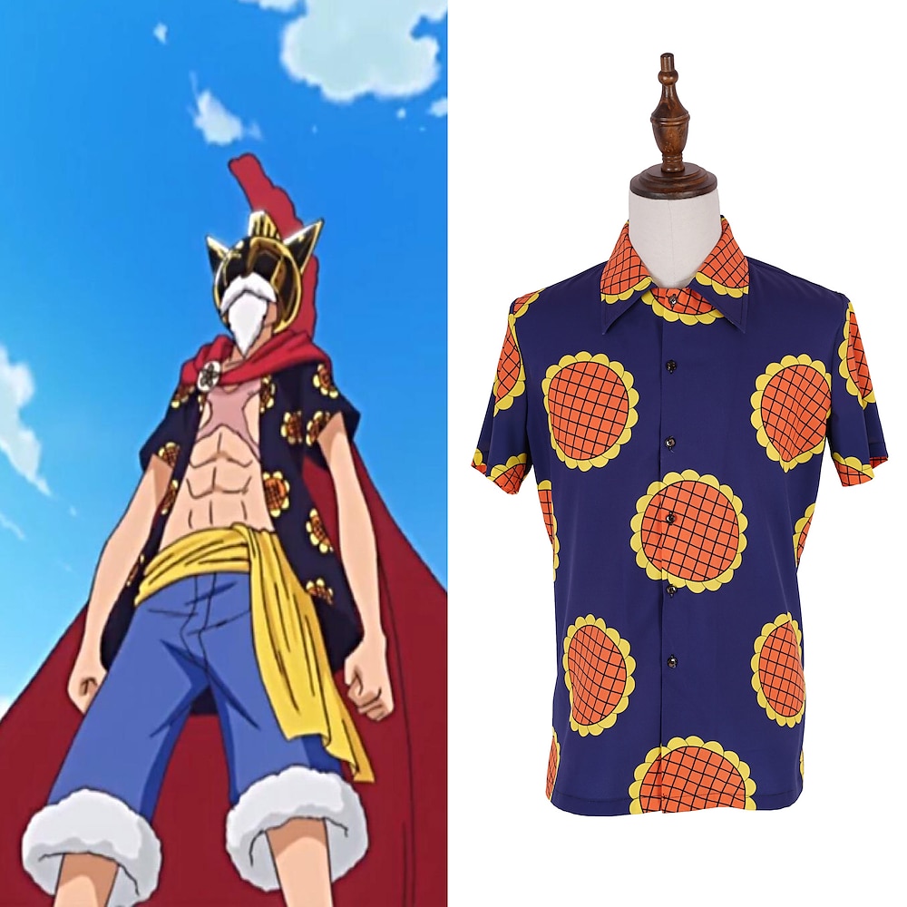 One Piece Affe D. Ruffy Bluse / Hemd Anime Zeichentrick Anime 3D Grafik Streetstyle Für Herren Erwachsene Zurück zur Schule 3D-Druck Lightinthebox