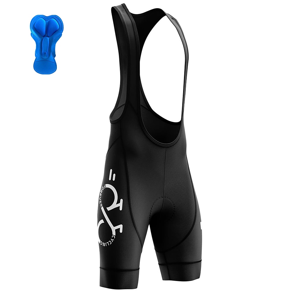 Herren Rennradhosen Radhose kurz mit Trägern Bib Shorts Fahhrad Unten MTB Mountain Rennrad Sport Graphic 3D-Pad Radfahren Atmungsaktiv Schnelltrocknend Schwarz Weiß Polyester Spandex Bekleidung Lightinthebox