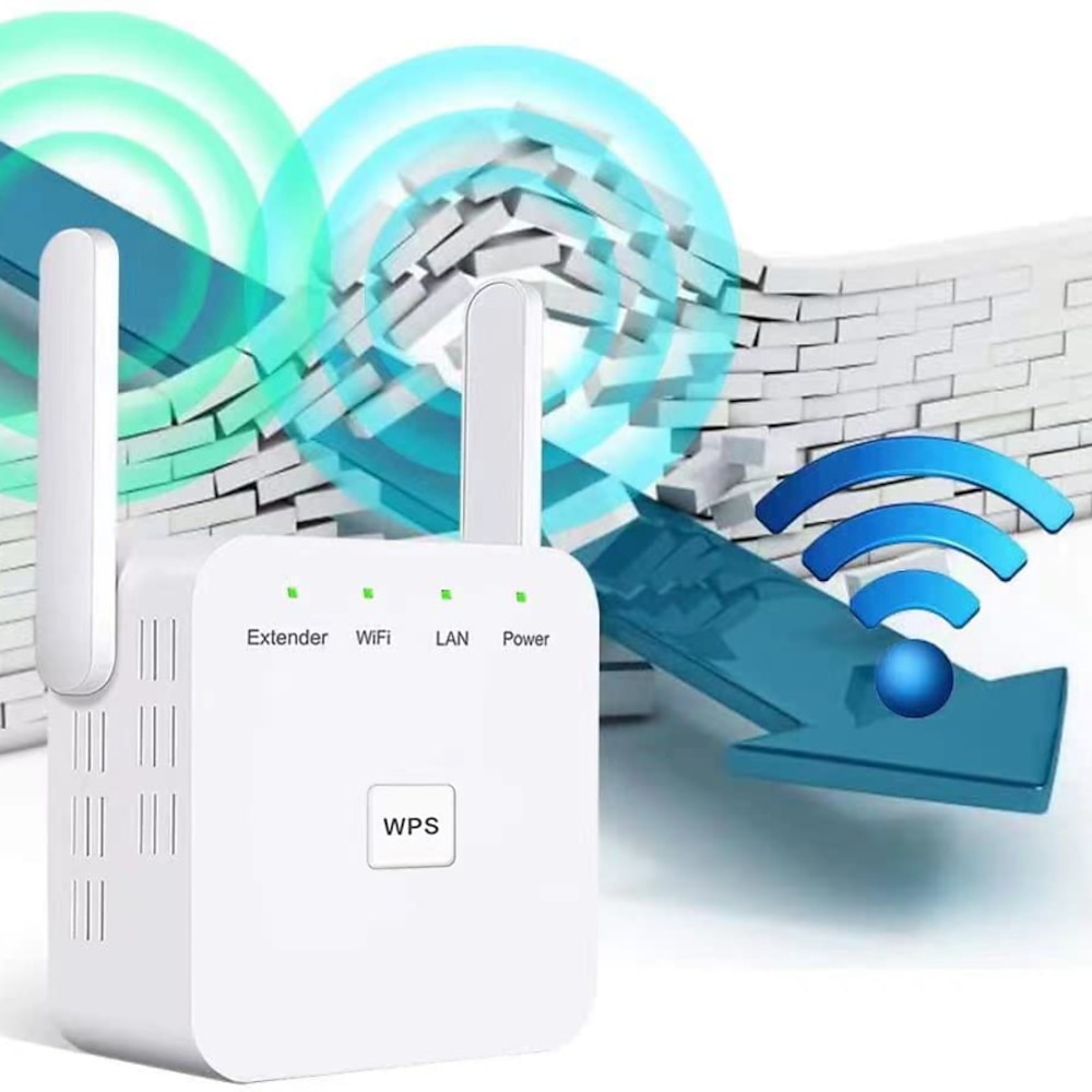 Wi-Fi Range Extender Signalverstärker bis zu 4000 sq.ft Wireless Internet Repeater Wi-Fi-Booster und Signalverstärker mit Ethernet-Anschluss Lightinthebox