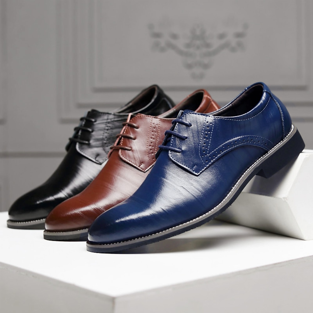 Herren Outdoor Derby-Schuhe Abendschuhe Geschäftlich Klassisch Brautkleider schlicht Hochzeit Täglich Büro Karriere Mikrofaser Wein Schwarz Blau Sommer Frühling Lightinthebox