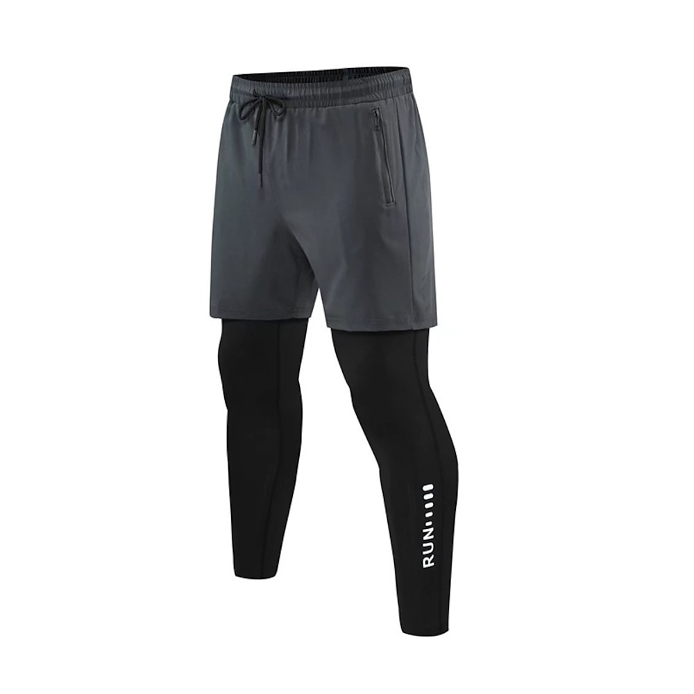 Herren Kompressionshose Laufhose Lang Kurz Kordelzug 2 in 1 Grundschicht Sportlich Athlässigkeit Spandex Atmungsaktiv Schnelltrocknend Feuchtigkeitsableitung Fitness Fitnesstraining Laufen Lightinthebox