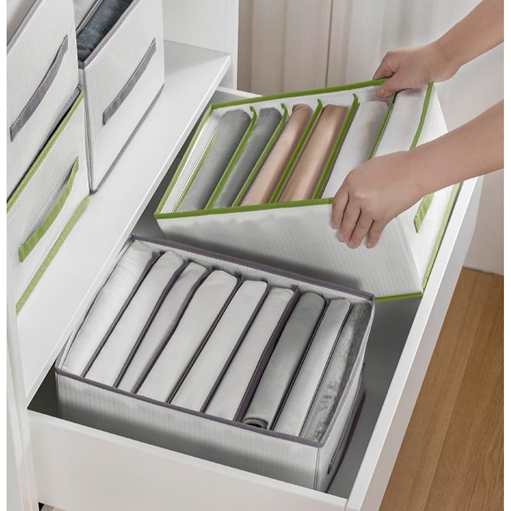 6/7/9/12 Gitter waschbar Kleiderschrank Kleiderorganisator Jeansfach Aufbewahrungsbox faltbarer Schrank Schublade Organizer Kleiderschublade Trennbox für Schlafzimmer Lightinthebox