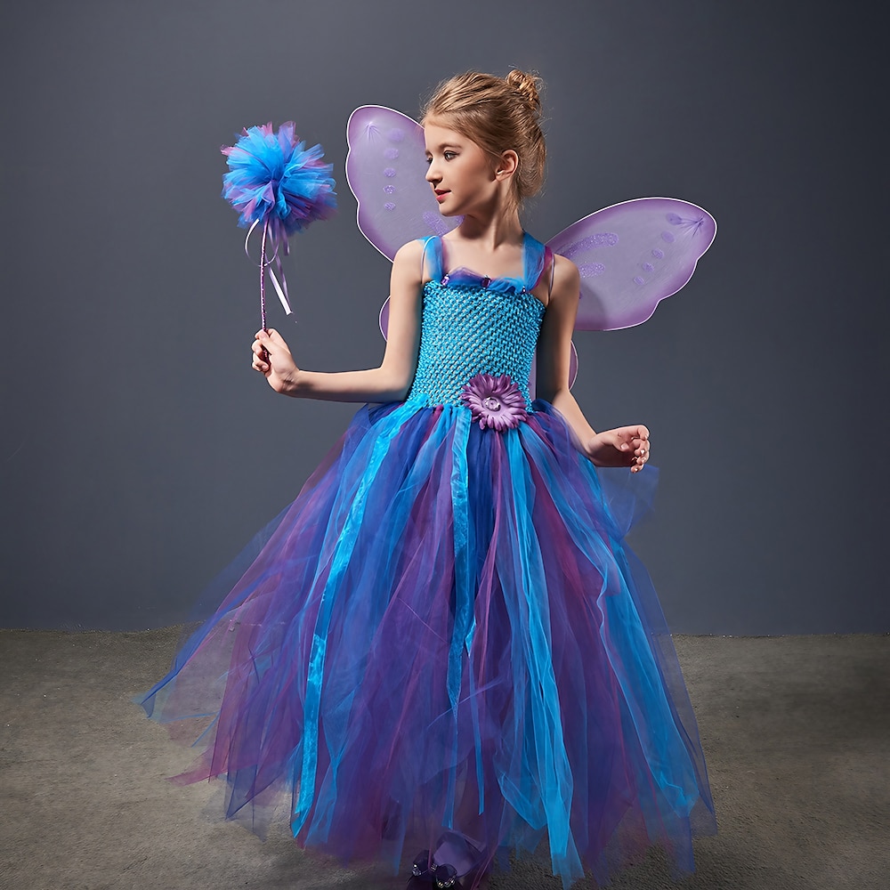 Märchen Prinzessin Elf Kleid Cosplay Kostüm Tutu Kinder Mädchen Cosplay Leistung Party Halloween Karneval Maskerade Einfaches Karnevalskostüm Lightinthebox