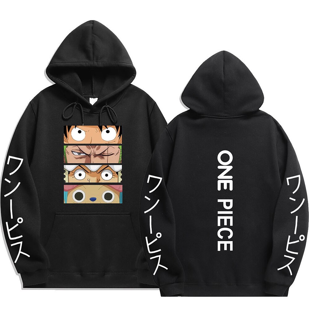 One Piece Affe D. Ruffy Roronoa Zoro Tony Tony Chopper Kapuzenshirt Anime Zeichentrick Anime Vordertasche Grafik Für Paar Herren Damen Erwachsene Heißprägen Lightinthebox